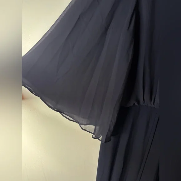 Joseph Ribkoff Navy Sheer Sleeve Jumpsuit - Picture 4 of 9